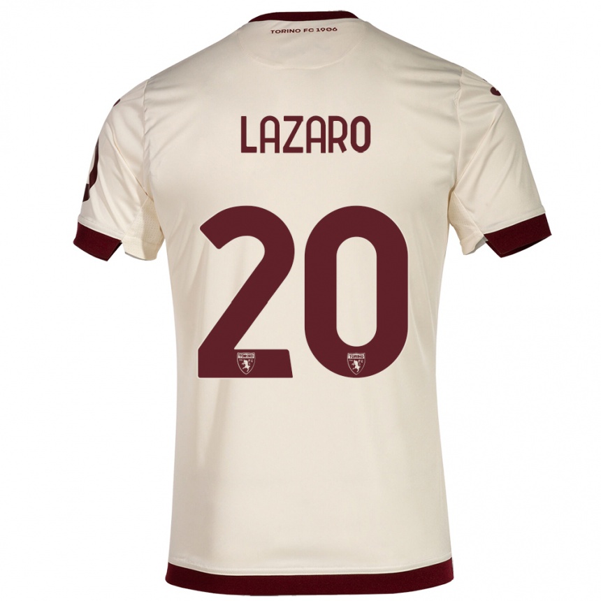 Niño Fútbol Camiseta Valentino Lazaro #20 Champán 2ª Equipación 2023/24