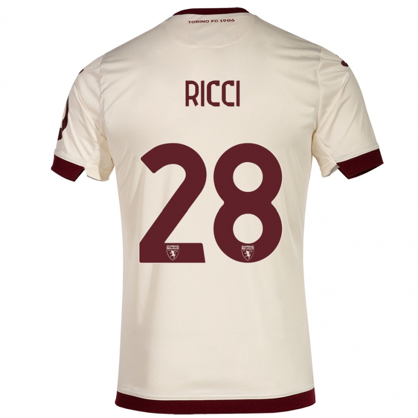 Niño Fútbol Camiseta Samuele Ricci #28 Champán 2ª Equipación 2023/24