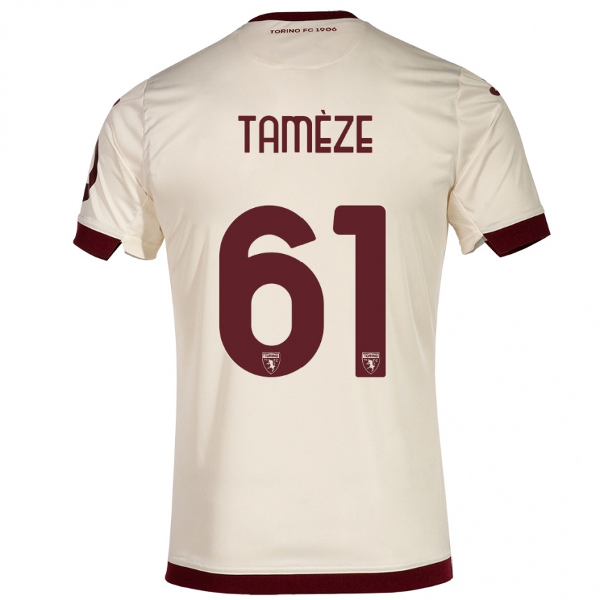 Niño Fútbol Camiseta Adrien Tamèze #61 Champán 2ª Equipación 2023/24