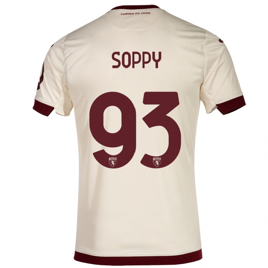 Niño Fútbol Camiseta Brandon Soppy #93 Champán 2ª Equipación 2023/24