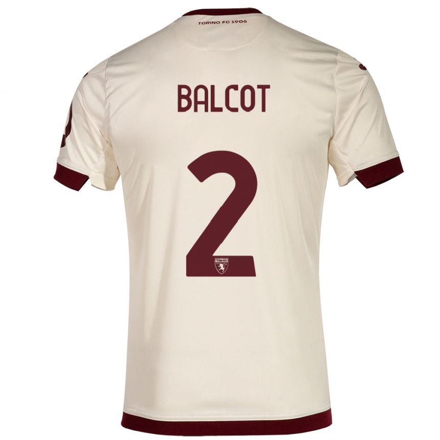 Niño Fútbol Camiseta Côme Bianay Balcot #2 Champán 2ª Equipación 2023/24