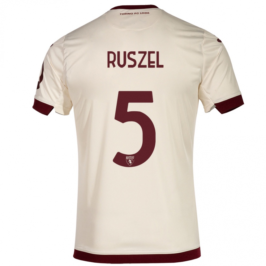 Niño Fútbol Camiseta Marcel Ruszel #5 Champán 2ª Equipación 2023/24