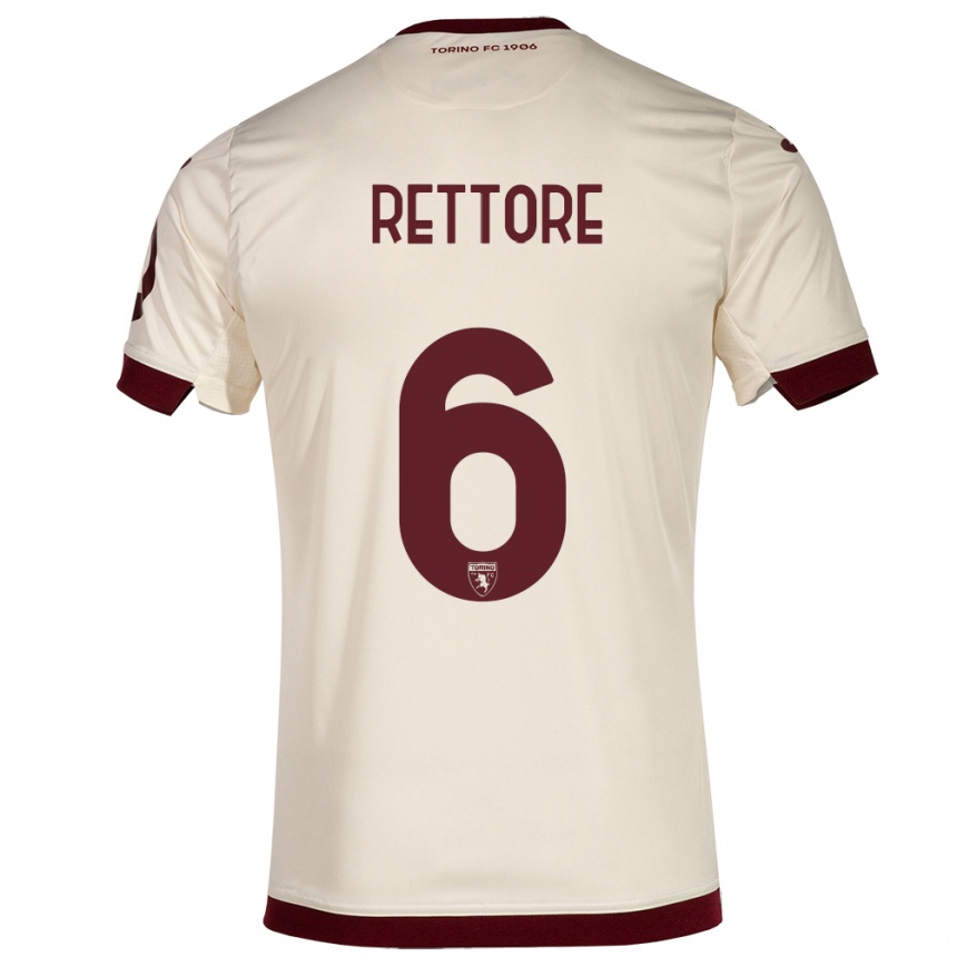 Niño Fútbol Camiseta Mirko Rettore #6 Champán 2ª Equipación 2023/24