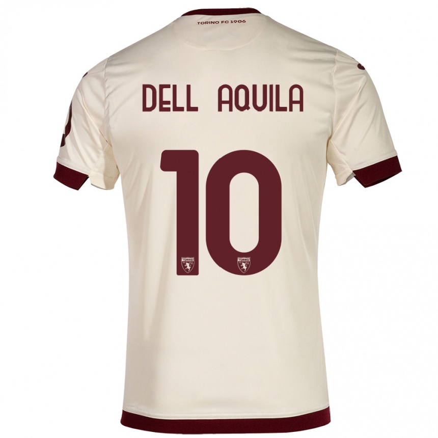 Niño Fútbol Camiseta Francesco Dell'aquila #10 Champán 2ª Equipación 2023/24