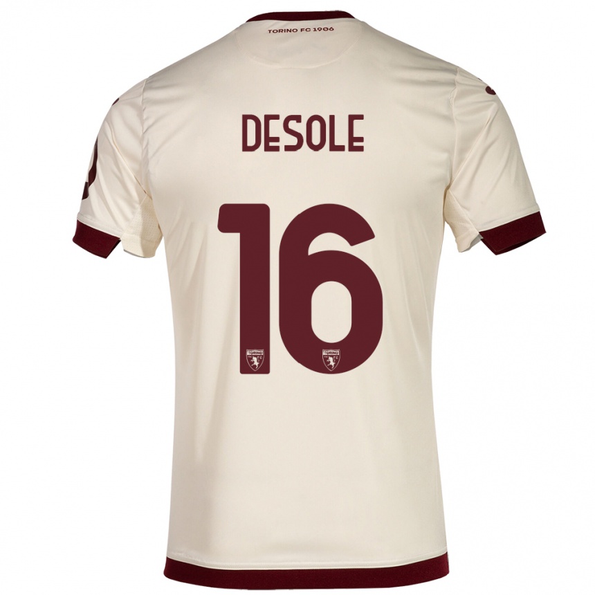 Niño Fútbol Camiseta Fabio Desole #16 Champán 2ª Equipación 2023/24