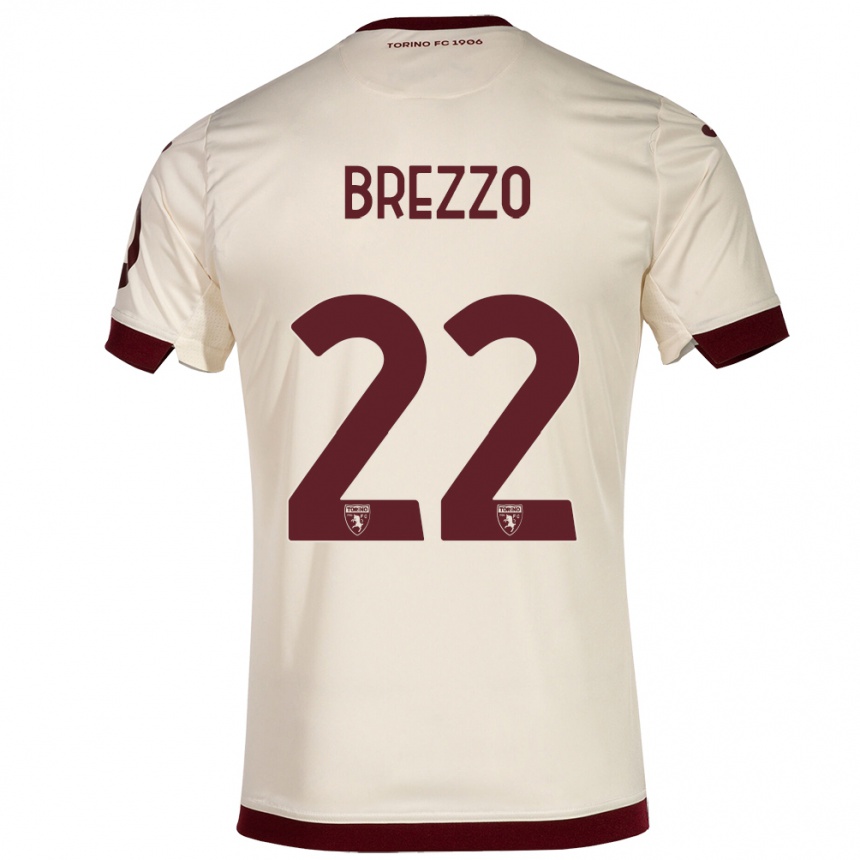 Niño Fútbol Camiseta Matteo Brezzo #22 Champán 2ª Equipación 2023/24