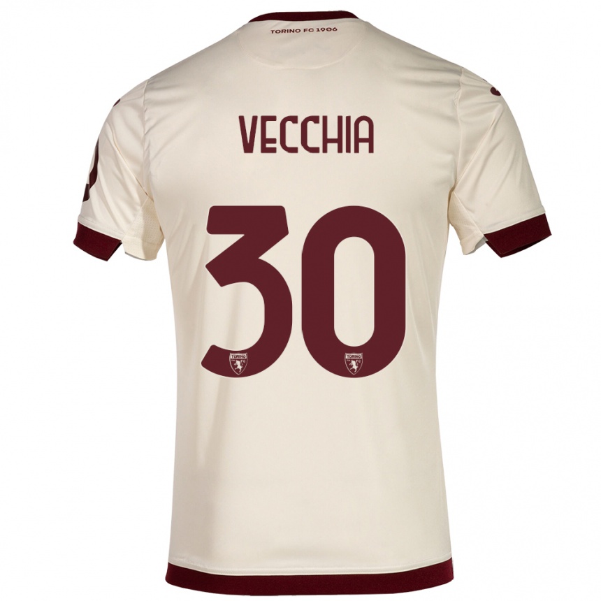 Niño Fútbol Camiseta Marco Dalla Vecchia #30 Champán 2ª Equipación 2023/24