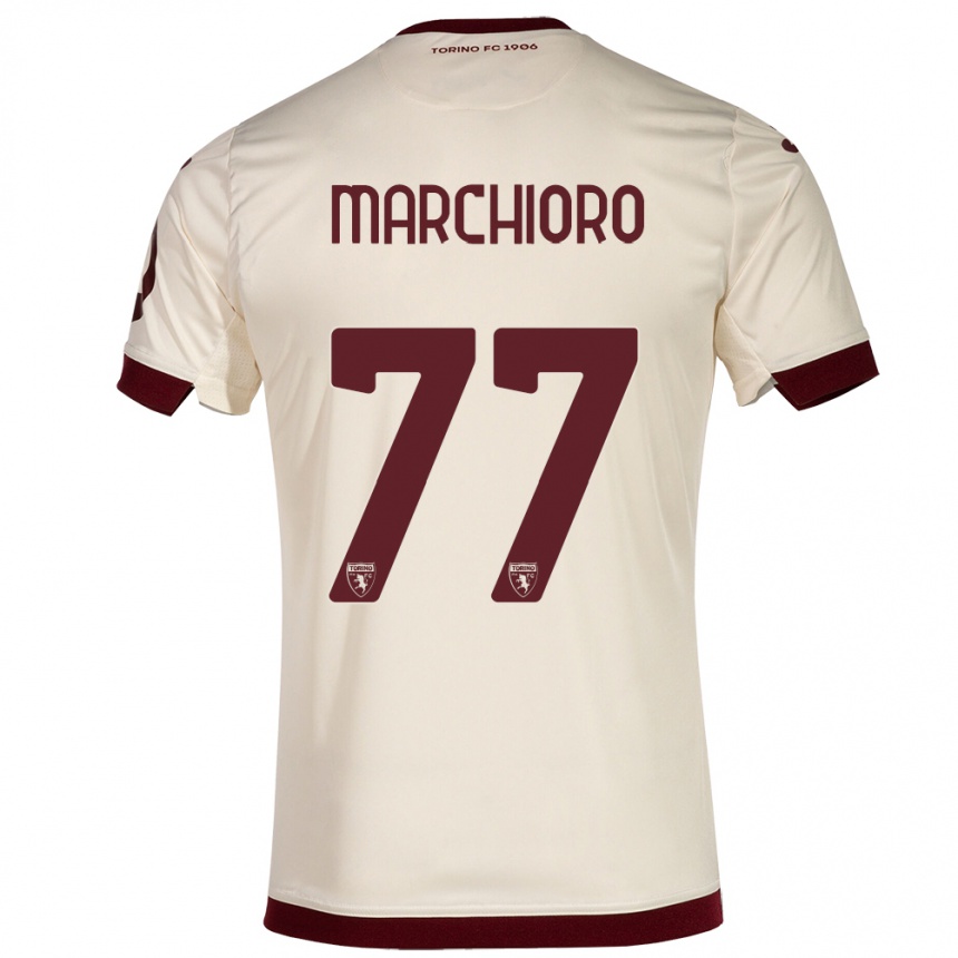 Niño Fútbol Camiseta Raffaele Marchioro #77 Champán 2ª Equipación 2023/24