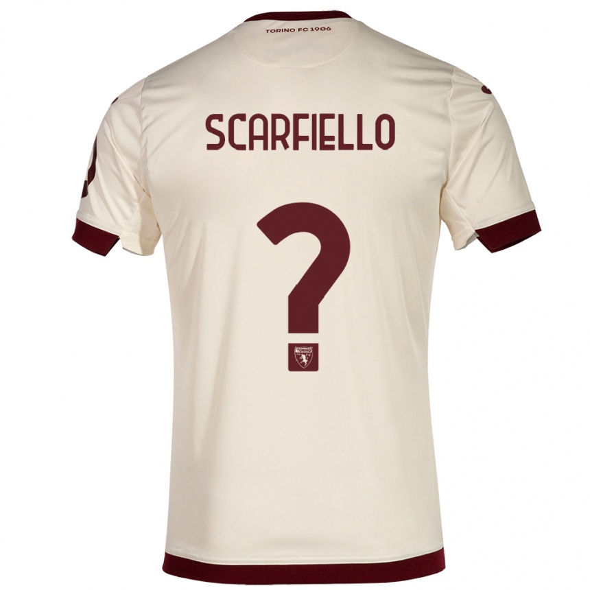 Niño Fútbol Camiseta Luca Scarfiello #0 Champán 2ª Equipación 2023/24