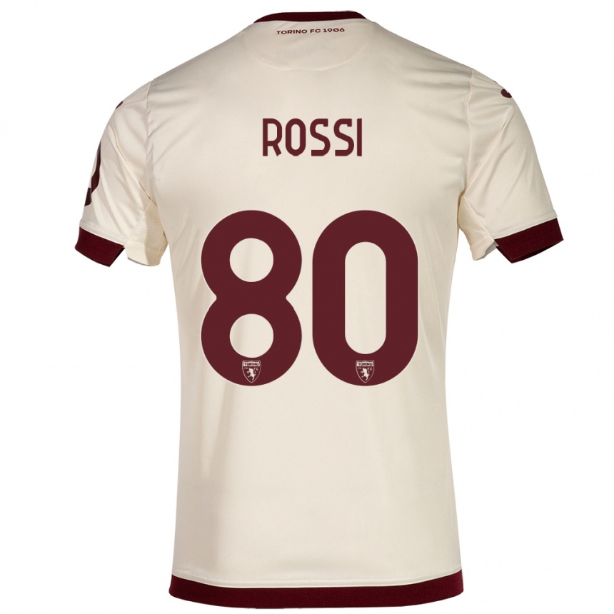 Niño Fútbol Camiseta Simone Rossi #80 Champán 2ª Equipación 2023/24