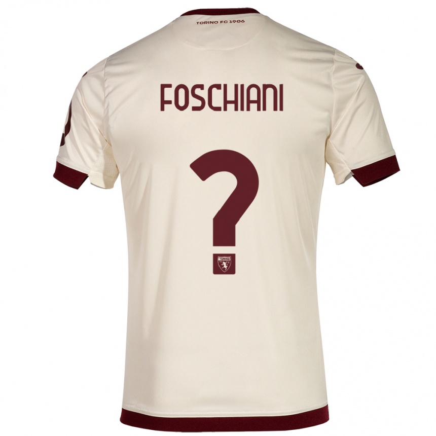 Niño Fútbol Camiseta Francesco Foschiani #0 Champán 2ª Equipación 2023/24