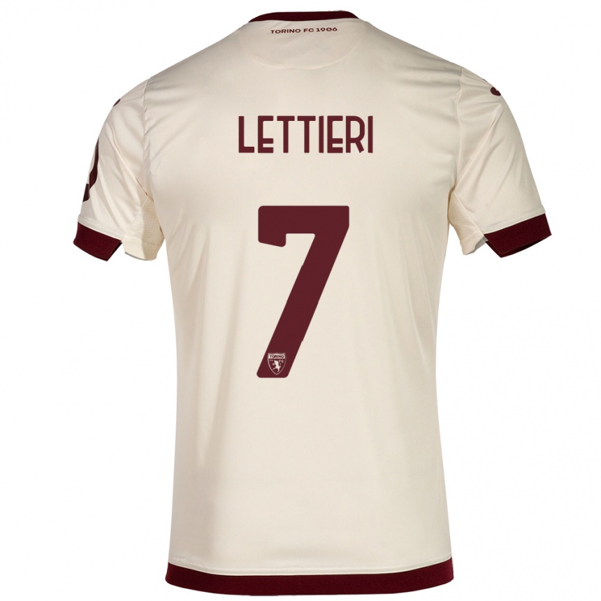 Niño Fútbol Camiseta Jessica Lettieri #7 Champán 2ª Equipación 2023/24