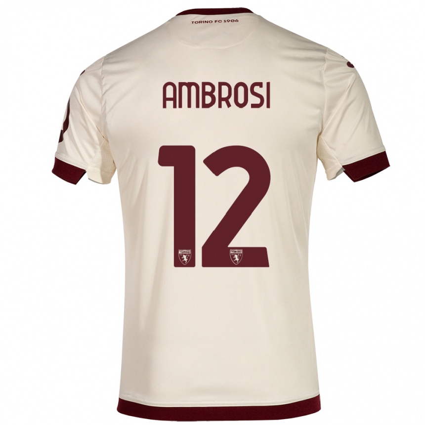 Niño Fútbol Camiseta Martina Ambrosi #12 Champán 2ª Equipación 2023/24