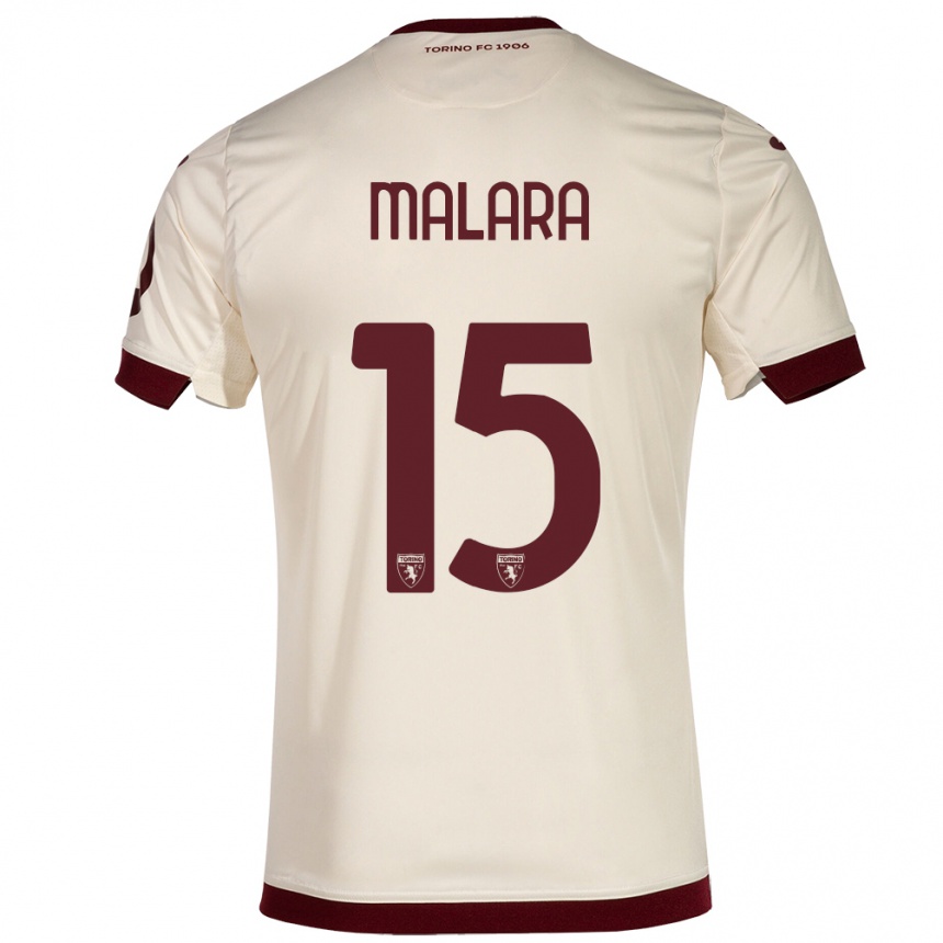 Niño Fútbol Camiseta Sara Malara #15 Champán 2ª Equipación 2023/24