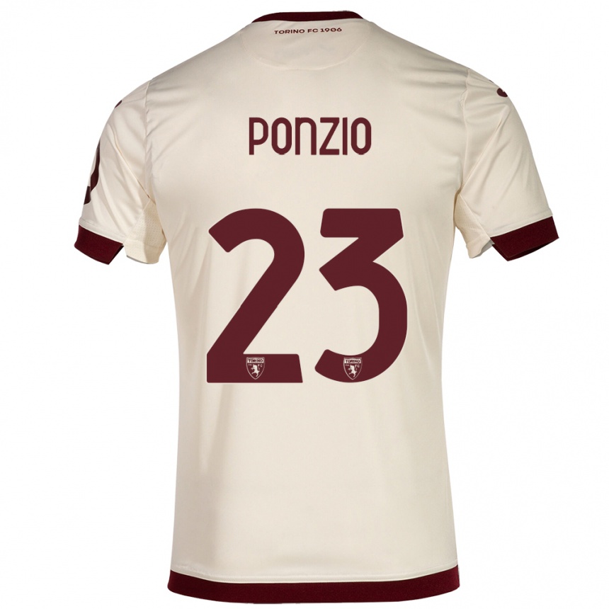 Niño Fútbol Camiseta Erika Ponzio #23 Champán 2ª Equipación 2023/24