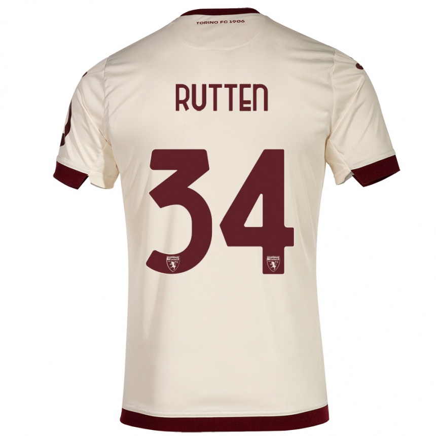 Niño Fútbol Camiseta Jill Rutten #34 Champán 2ª Equipación 2023/24