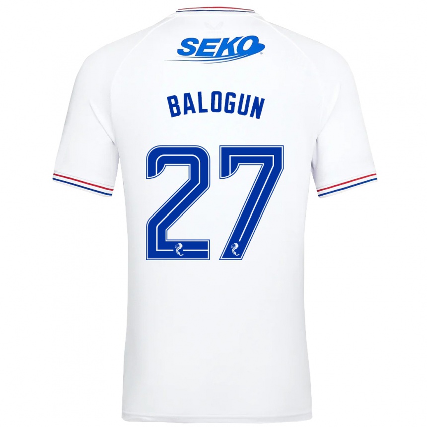 Niño Fútbol Camiseta Leon Balogun #27 Blanco 2ª Equipación 2023/24