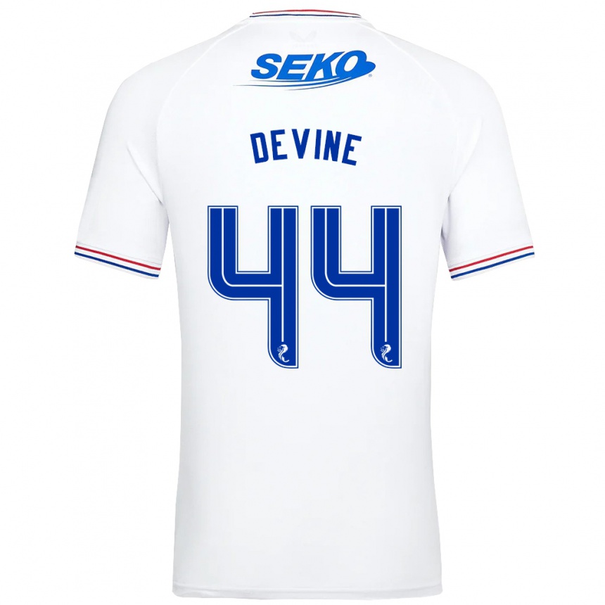 Niño Fútbol Camiseta Adam Devine #44 Blanco 2ª Equipación 2023/24