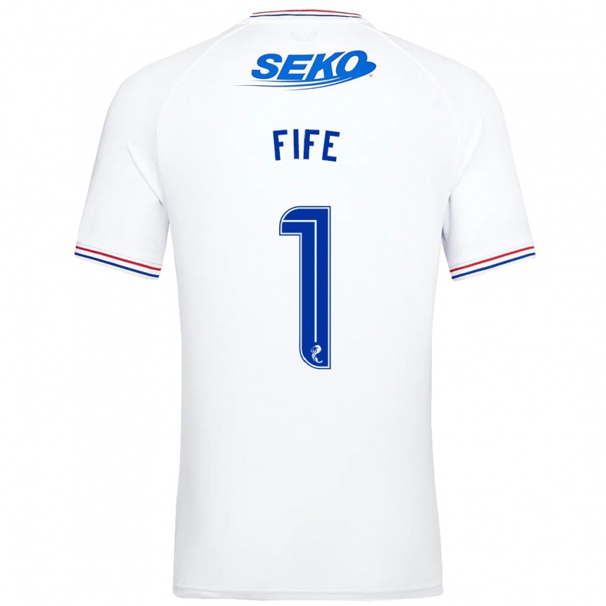 Niño Fútbol Camiseta Jenna Fife #1 Blanco 2ª Equipación 2023/24