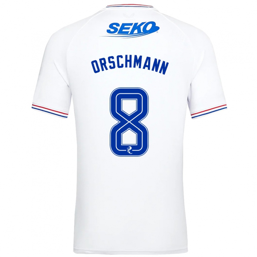Niño Fútbol Camiseta Dina Orschmann #8 Blanco 2ª Equipación 2023/24