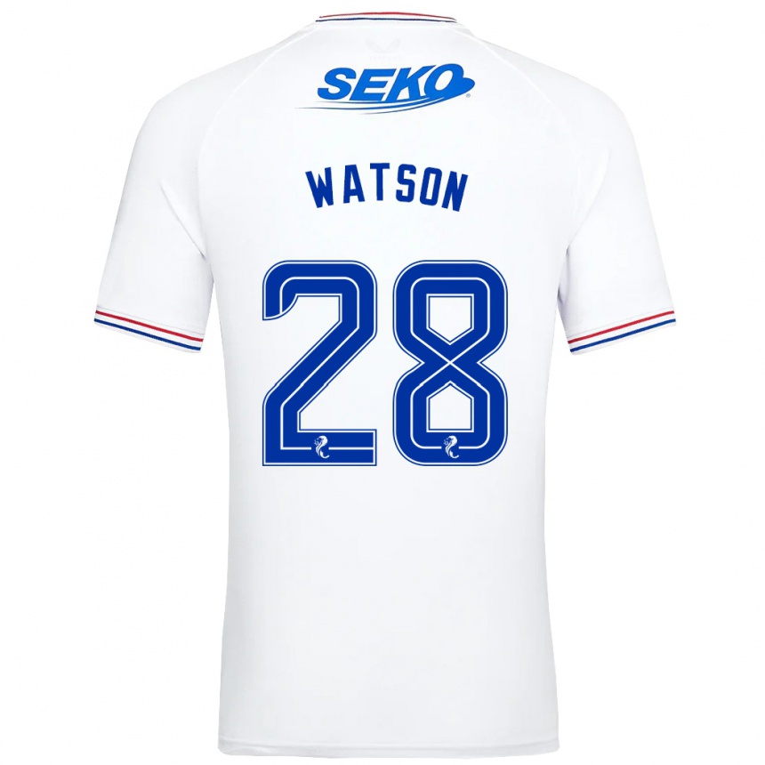 Niño Fútbol Camiseta Emma Watson #28 Blanco 2ª Equipación 2023/24