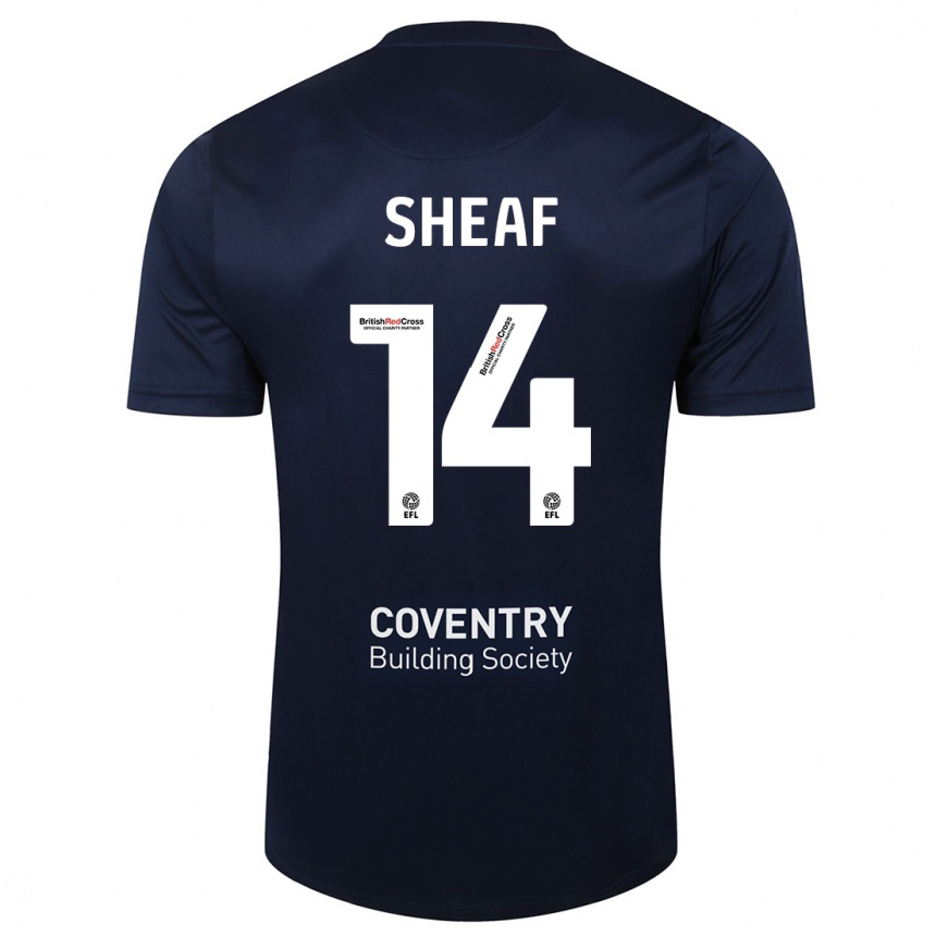 Niño Fútbol Camiseta Ben Sheaf #14 Rojo Azul Marino 2ª Equipación 2023/24