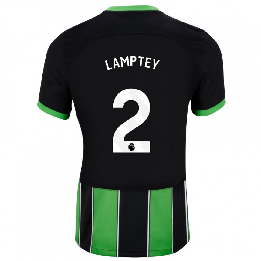 Niño Fútbol Camiseta Tariq Lamptey #2 Verde Negro 2ª Equipación 2023/24