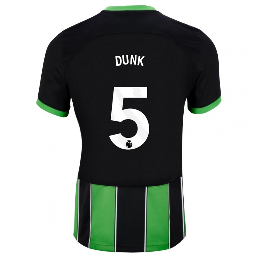 Niño Fútbol Camiseta Lewis Dunk #5 Verde Negro 2ª Equipación 2023/24