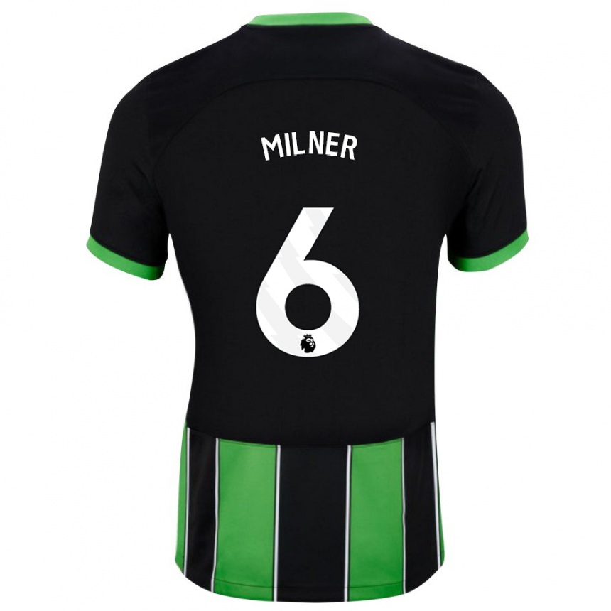 Niño Fútbol Camiseta James Milner #6 Verde Negro 2ª Equipación 2023/24