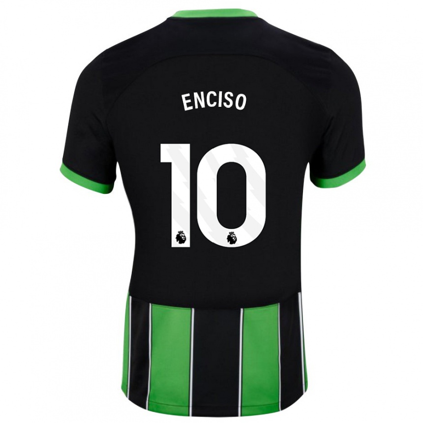 Niño Fútbol Camiseta Julio Enciso #10 Verde Negro 2ª Equipación 2023/24