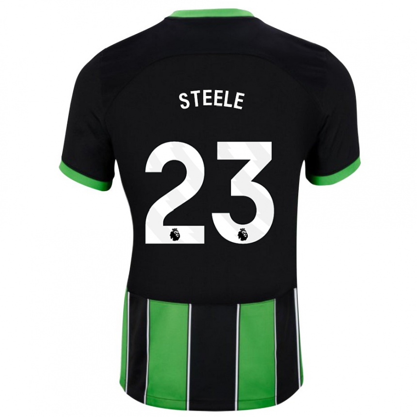 Niño Fútbol Camiseta Jason Steele #23 Verde Negro 2ª Equipación 2023/24