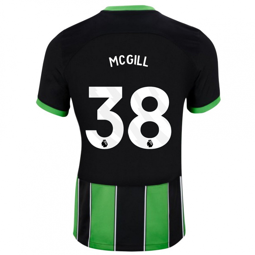 Niño Fútbol Camiseta Tom Mcgill #38 Verde Negro 2ª Equipación 2023/24