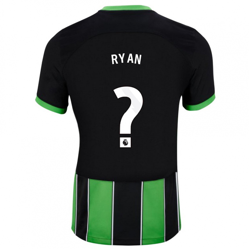 Niño Fútbol Camiseta Kain Ryan #0 Verde Negro 2ª Equipación 2023/24