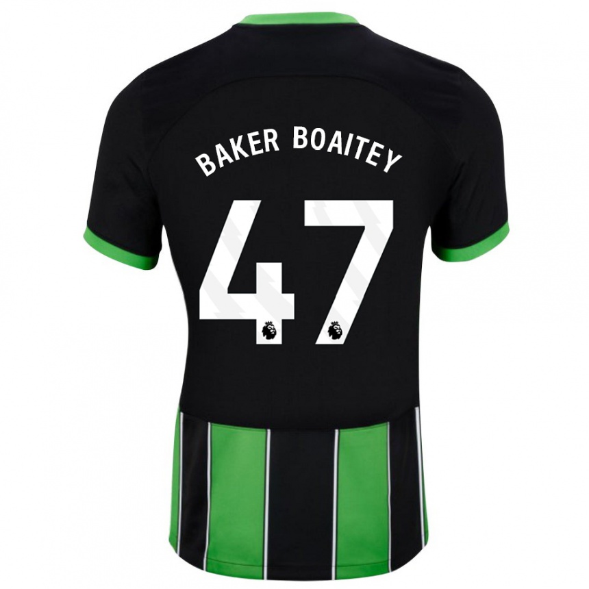 Niño Fútbol Camiseta Benicio Baker-Boaitey #47 Verde Negro 2ª Equipación 2023/24