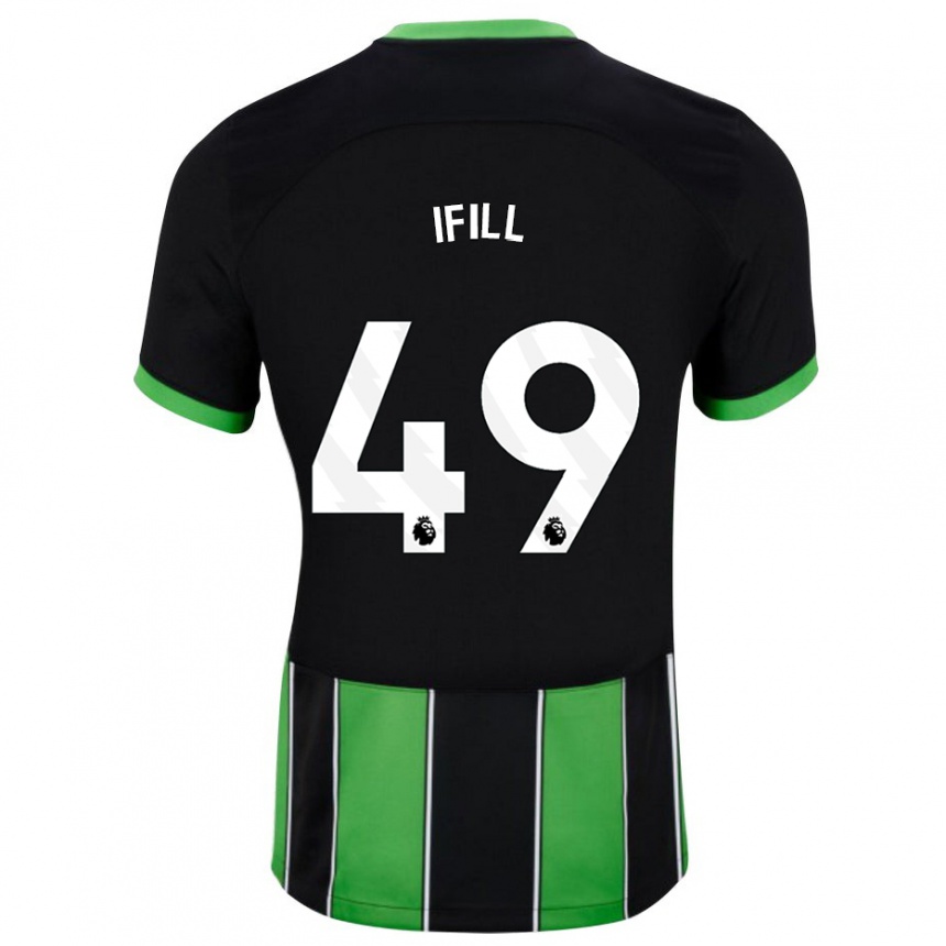 Niño Fútbol Camiseta Marcus Ifill #49 Verde Negro 2ª Equipación 2023/24