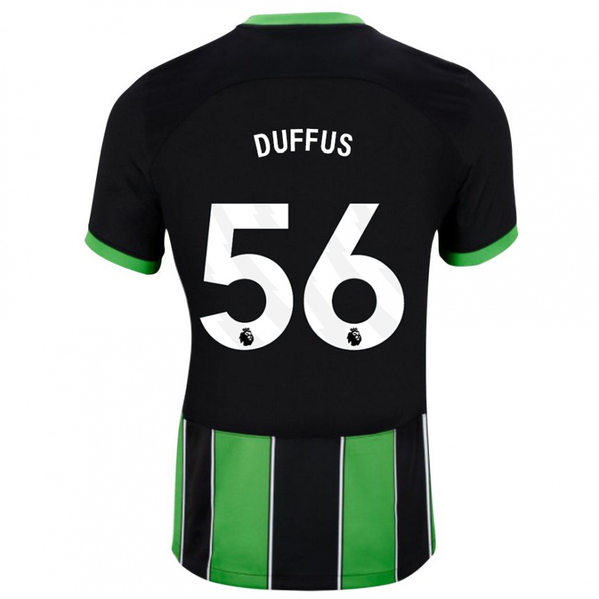 Niño Fútbol Camiseta Josh Duffus #56 Verde Negro 2ª Equipación 2023/24