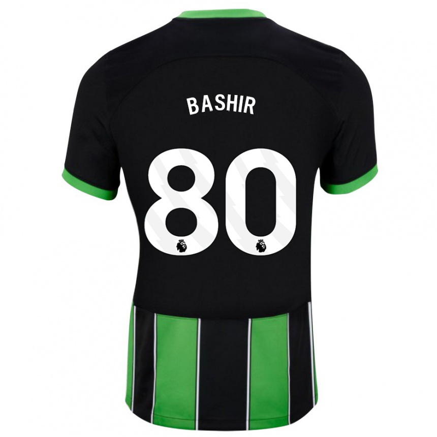 Niño Fútbol Camiseta Sahil Bashir #80 Verde Negro 2ª Equipación 2023/24