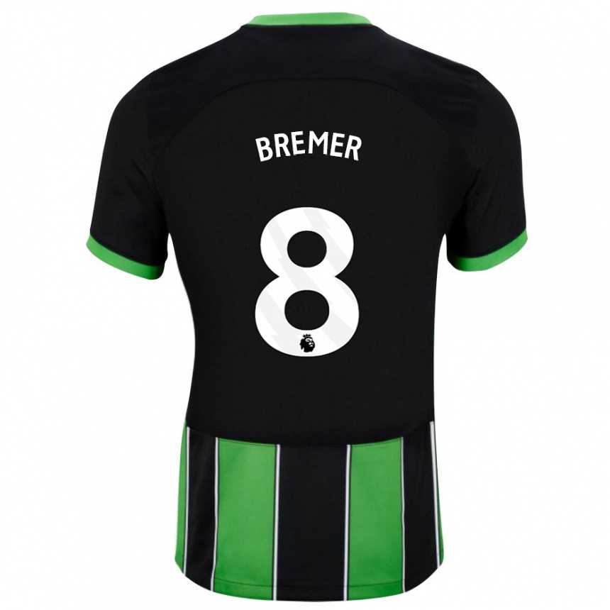 Niño Fútbol Camiseta Pauline Bremer #8 Verde Negro 2ª Equipación 2023/24