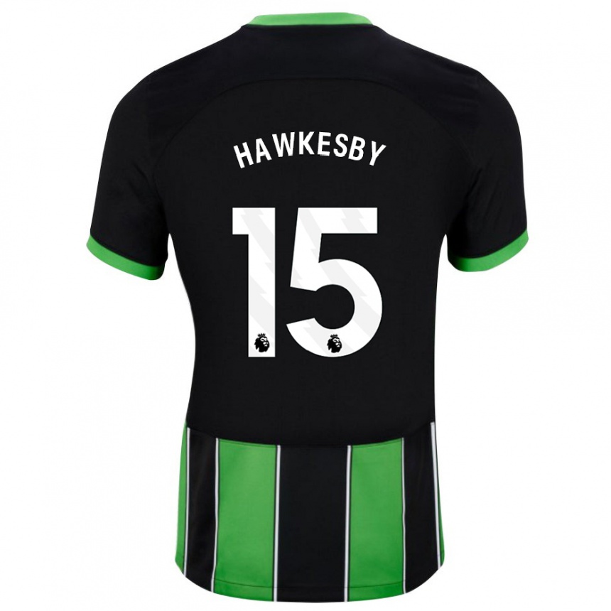 Niño Fútbol Camiseta Mackenzie Hawkesby #15 Verde Negro 2ª Equipación 2023/24