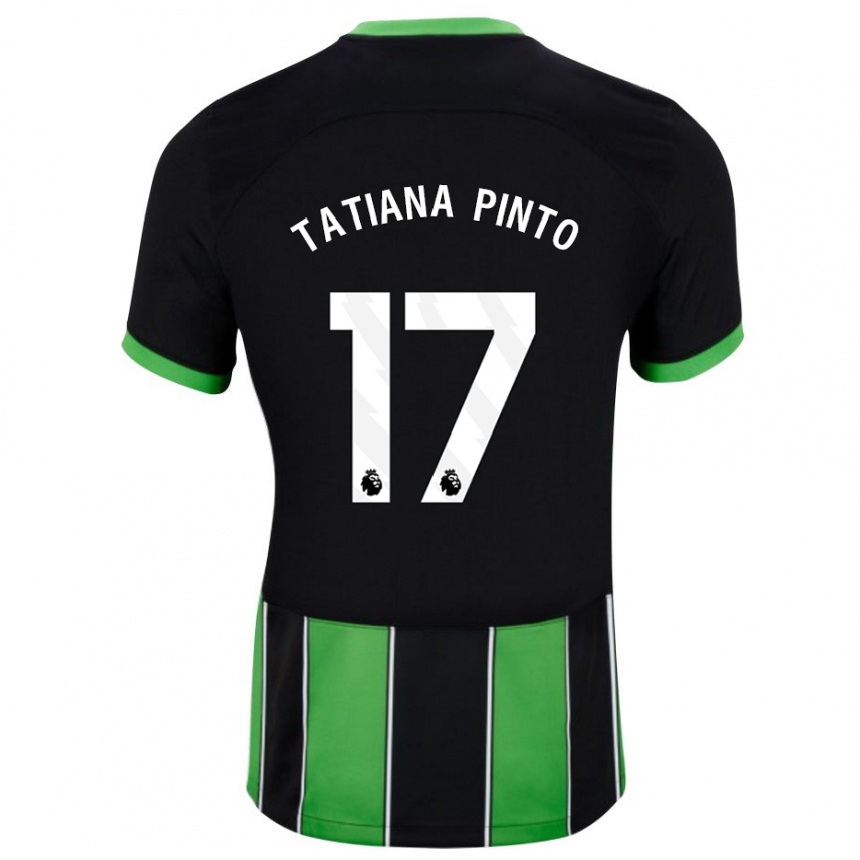 Niño Fútbol Camiseta Tatiana Vanessa Ferreira Pinto #17 Verde Negro 2ª Equipación 2023/24