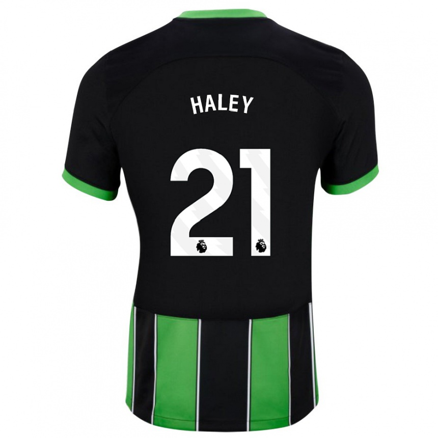 Niño Fútbol Camiseta Madison Haley #21 Verde Negro 2ª Equipación 2023/24