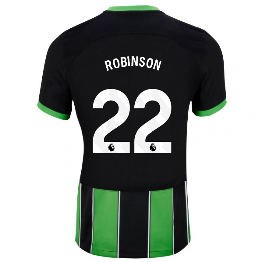 Niño Fútbol Camiseta Katie Robinson #22 Verde Negro 2ª Equipación 2023/24