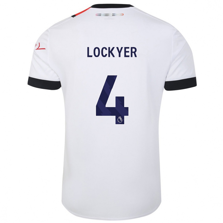Niño Fútbol Camiseta Tom Lockyer #4 Blanco 2ª Equipación 2023/24