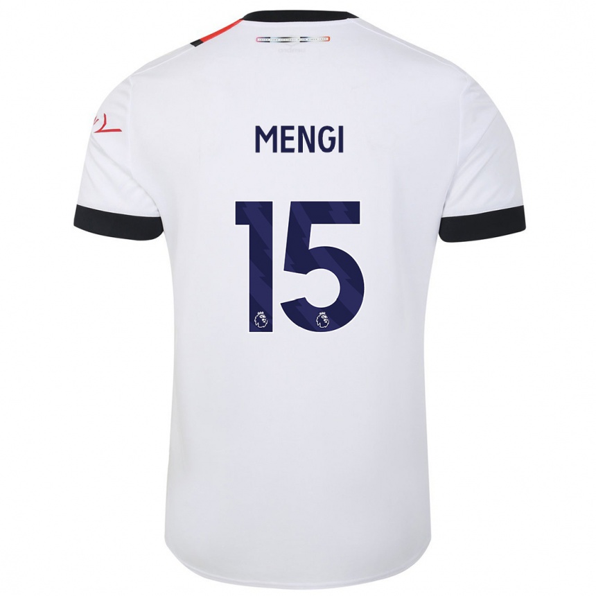 Niño Fútbol Camiseta Teden Mengi #15 Blanco 2ª Equipación 2023/24