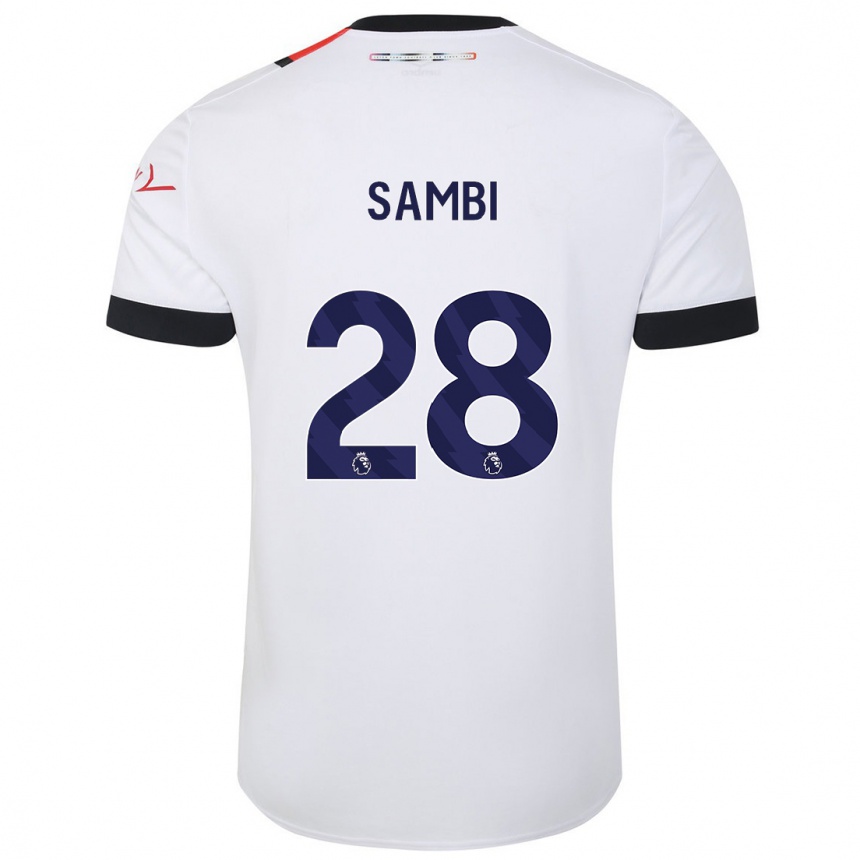 Niño Fútbol Camiseta Albert Sambi Lokonga #28 Blanco 2ª Equipación 2023/24
