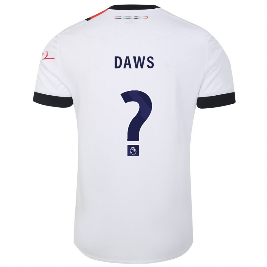 Niño Fútbol Camiseta Marcus Daws #0 Blanco 2ª Equipación 2023/24