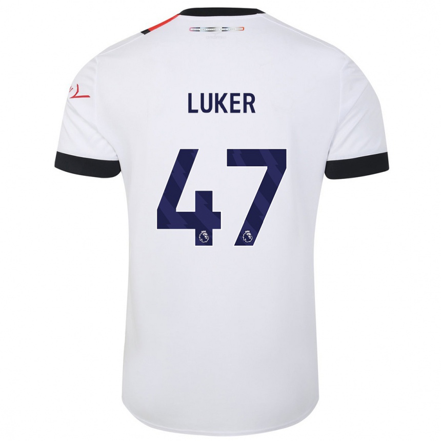 Niño Fútbol Camiseta Jayden Luker #47 Blanco 2ª Equipación 2023/24