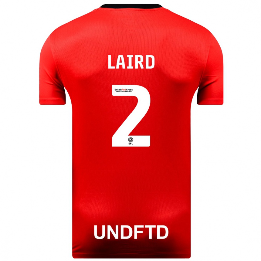 Niño Fútbol Camiseta Ethan Laird #2 Rojo 2ª Equipación 2023/24