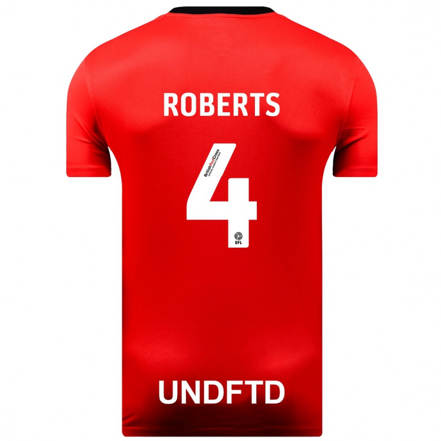 Niño Fútbol Camiseta Marc Roberts #4 Rojo 2ª Equipación 2023/24