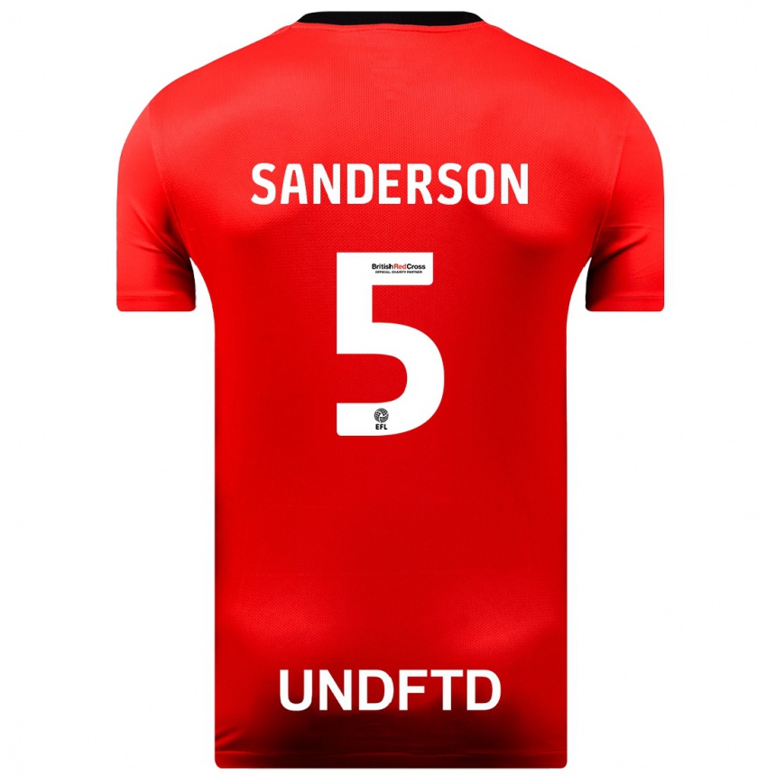 Niño Fútbol Camiseta Dion Sanderson #5 Rojo 2ª Equipación 2023/24